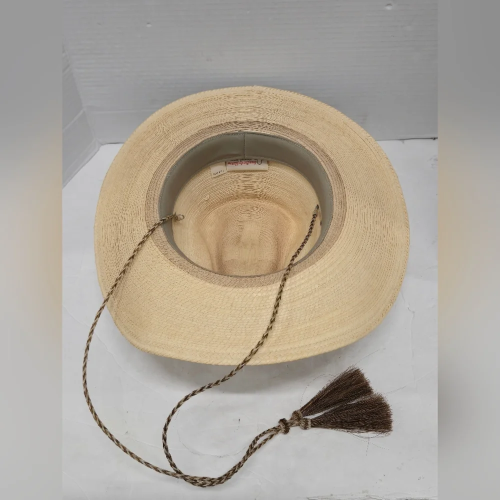 Sun Body Hat Houston Texas Handcrafted Palm Straw Havana Hat 7 1/8‎ ( 57 )